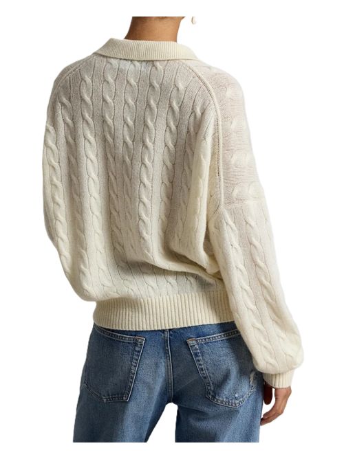 cable-knit buttoned top Polo Ralph Lauren | 211-B17767-007AUTHENTIC CREAM
